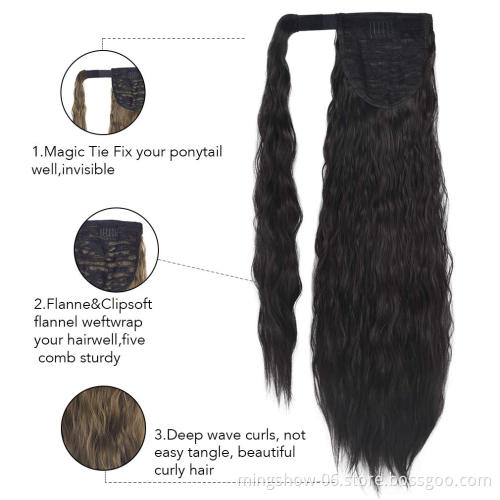 High heat drawstring synthetic hair ponytails synthetic hair ponytail extensions